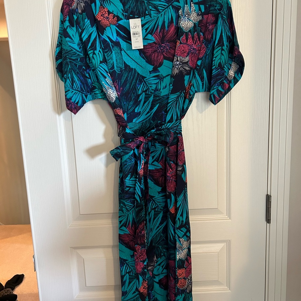 Anne Taylor loft tropical dress linen